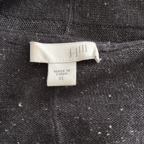J. Jill Black Cardigan Sweater Open-Front Knit - Picture 5 of 7
